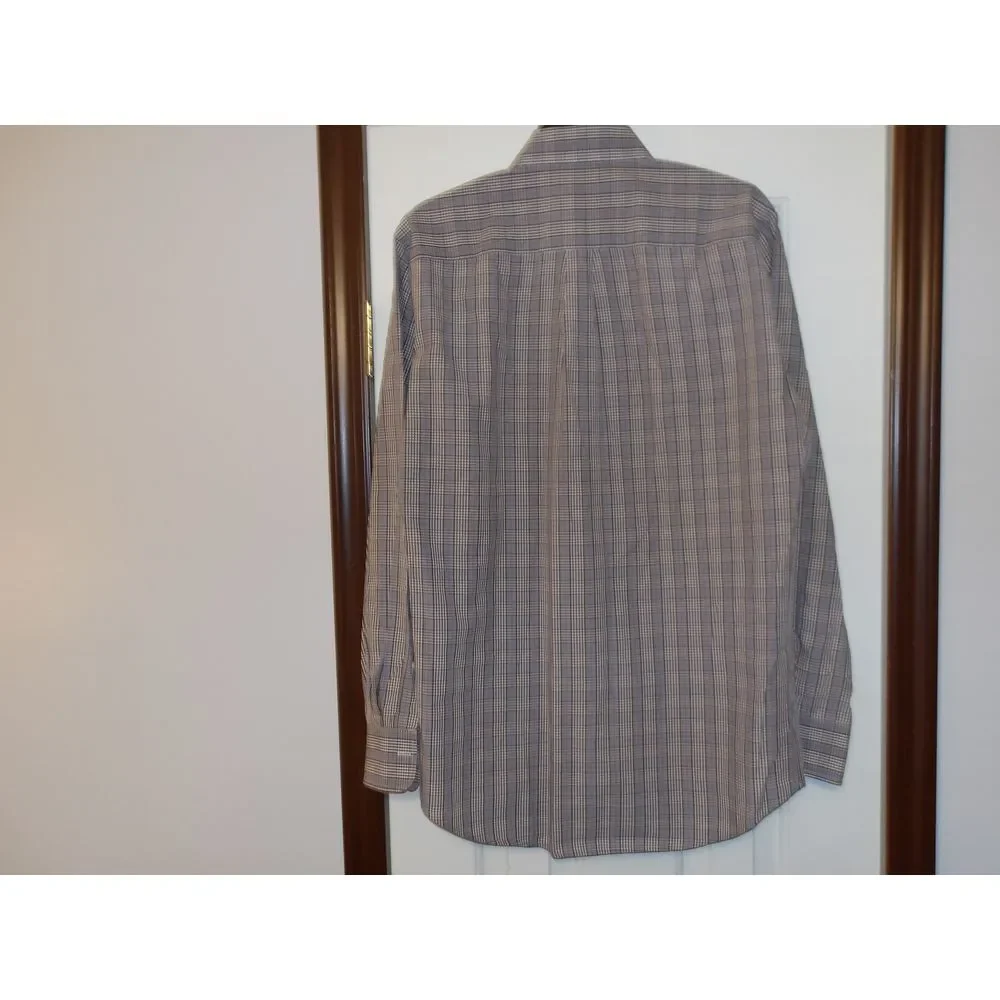 Peter Millan‎ Classic Plaid Button-Down Dress Shirt Long Sleeve Business Casual